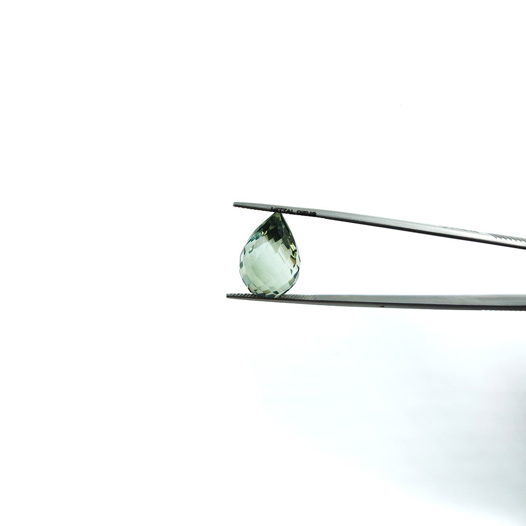 Natural Green Amethyst 35.30cts Fancy Checker Cut Drops Matching Pair