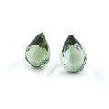 Natural Green Amethyst 35.30cts Fancy Checker Cut Drops Matching Pair