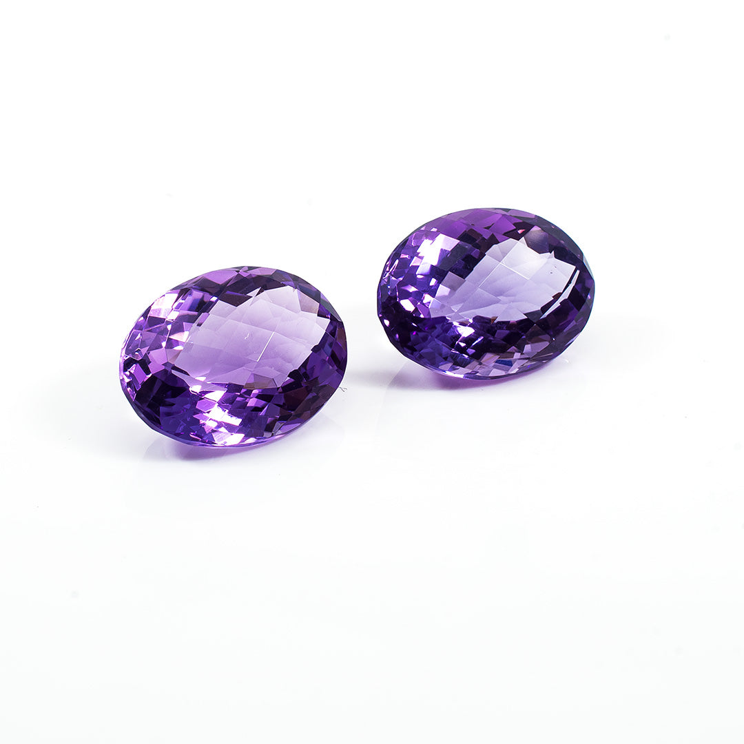 Natural Brazil Amethyst Ovals Matching Pair | 24.25cts