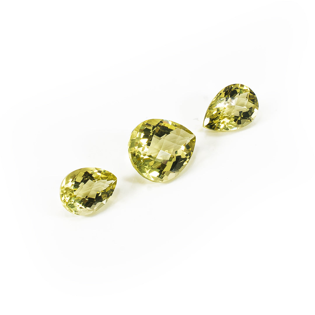 Natural Lemon Quartz Pears Matching Layout | 17.05cts