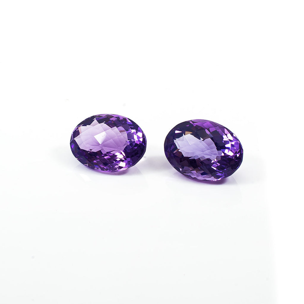 Natural Brazil Amethyst Ovals Matching Pair | 24.25cts