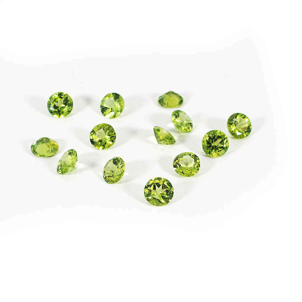 Natural Peridot Calibrated Rounds | 3mm & 4mm