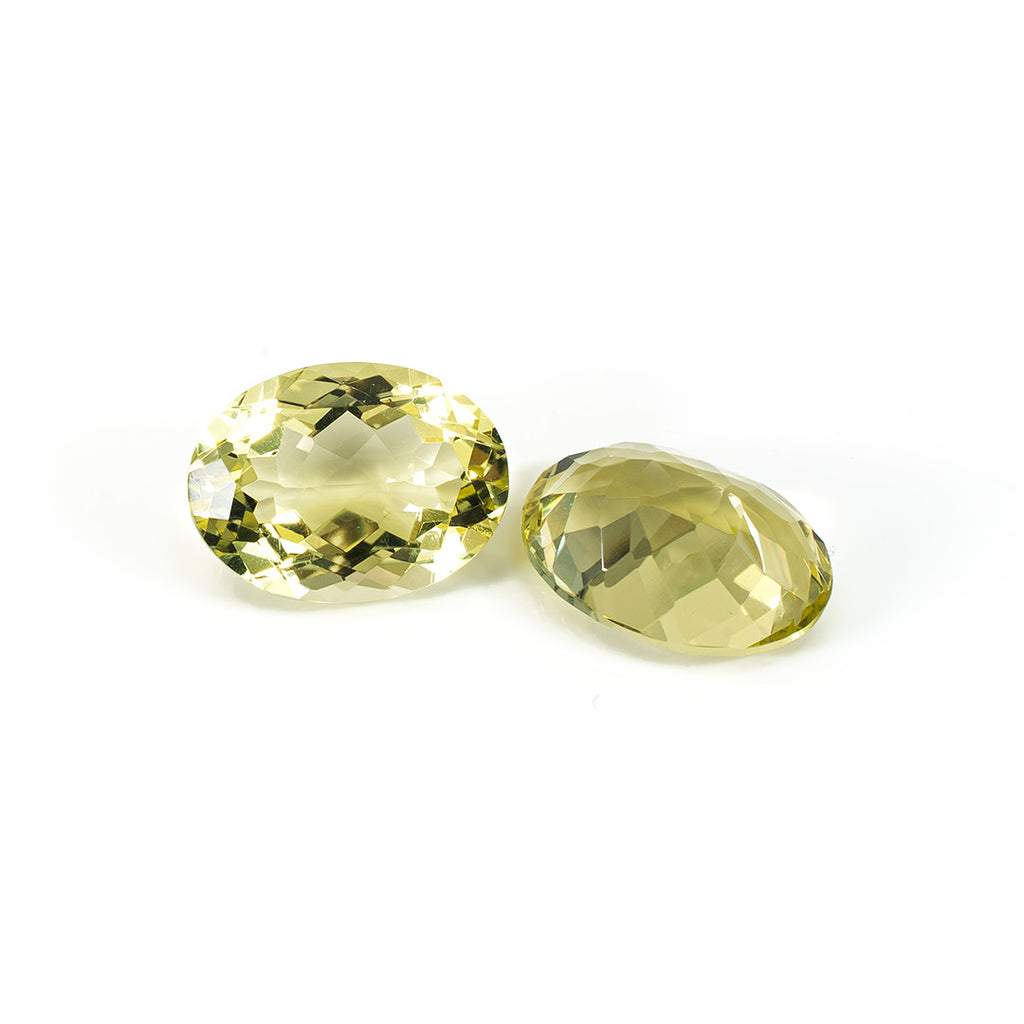 Natural Lemon Quartz Ovals Matching Pair | 18.05cts