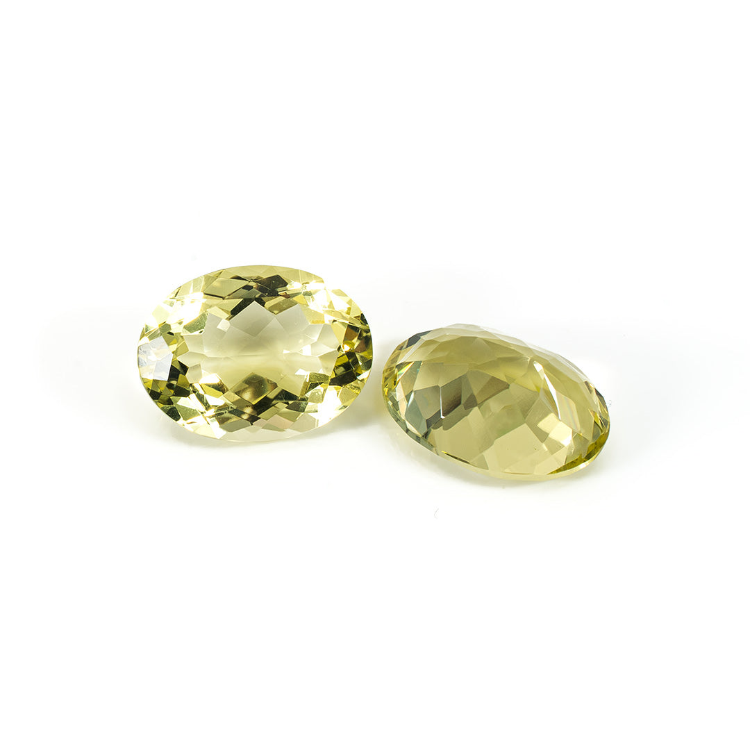 Natural Lemon Quartz Ovals Matching Pair | 18.05cts