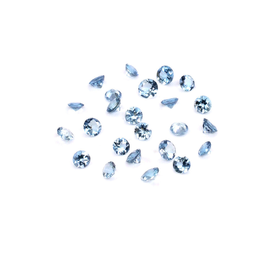 Natural Aquamarine Calibrated Rounds | 3mm & 4mm