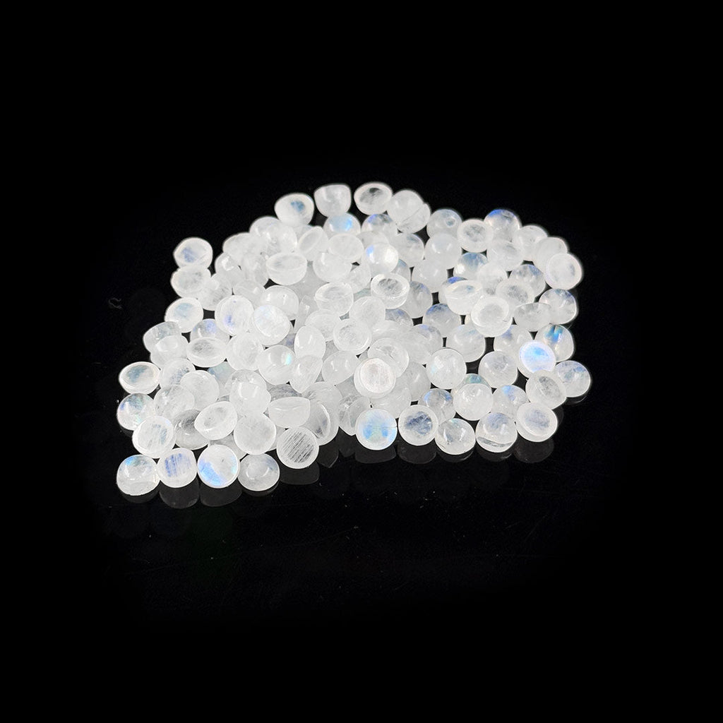 Natural Moon Stone Calibrated Cabochon Rounds | 5mm & 6mm