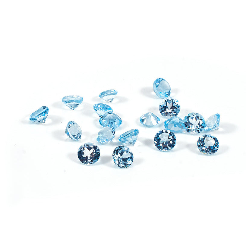 Natural Blue Topaz Calibrated Rounds | 5mm & 6mm