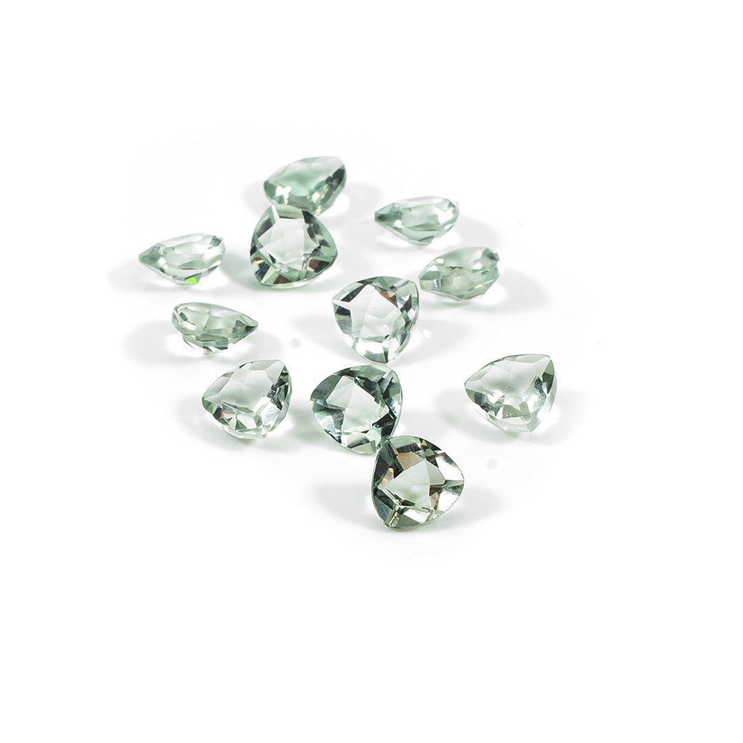 Natural Green Amethyst Calibrated Trillions | 5mm & 6mm