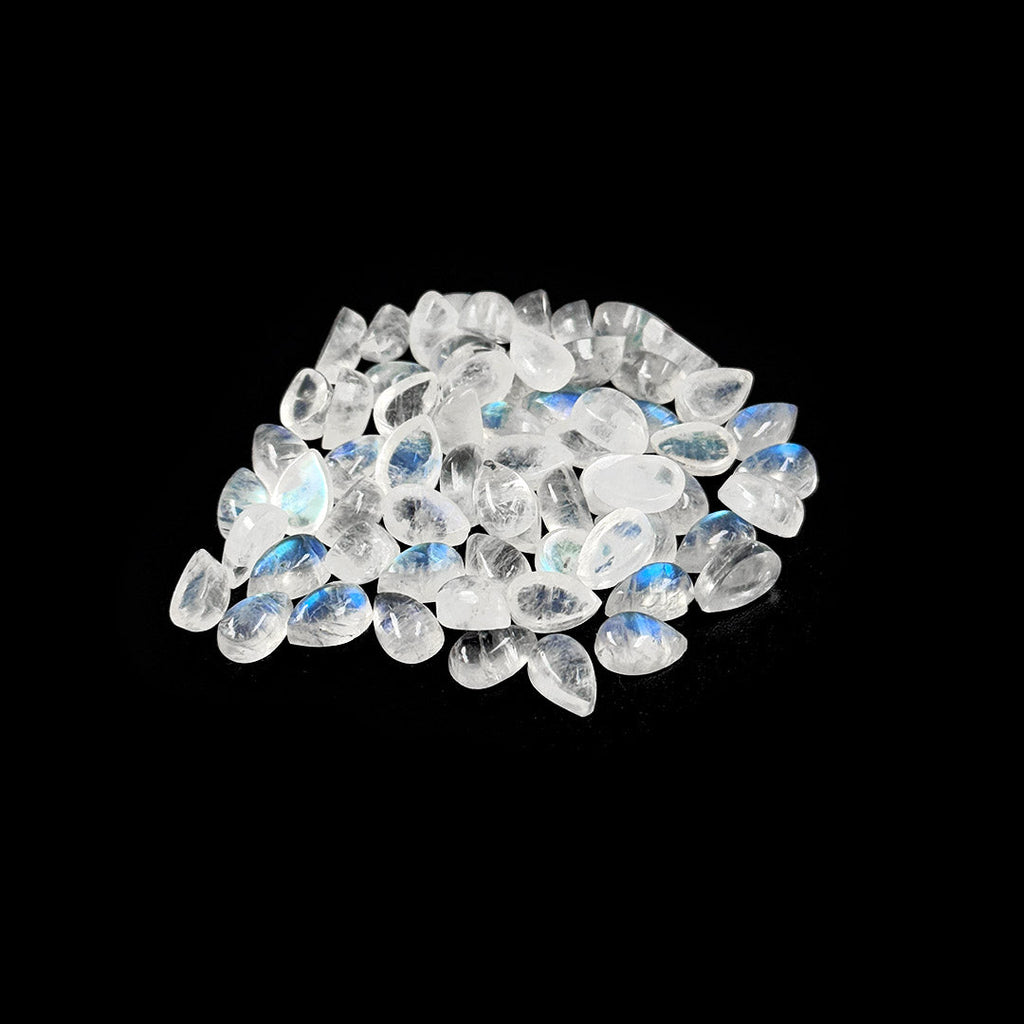 Natural Moon Stone Calibrated Cabochon Pears | 5x7mm & 6x8mm