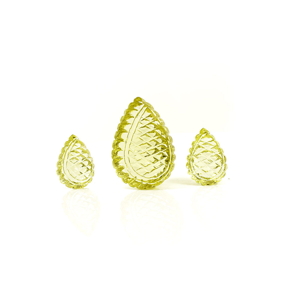 Natural Lemon Quartz Pears Matching Layout | 87.85cts