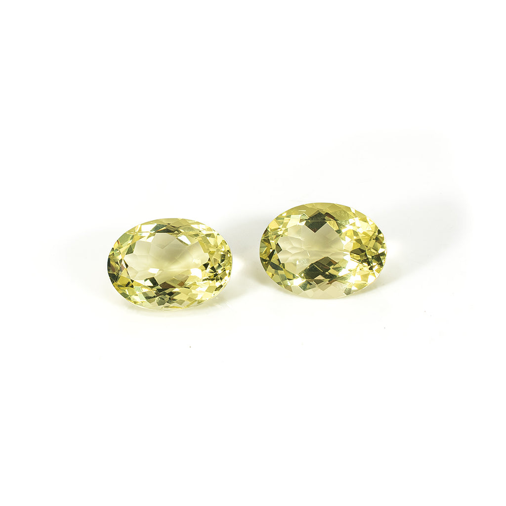 Natural Lemon Quartz Ovals Matching Pair | 18.05cts