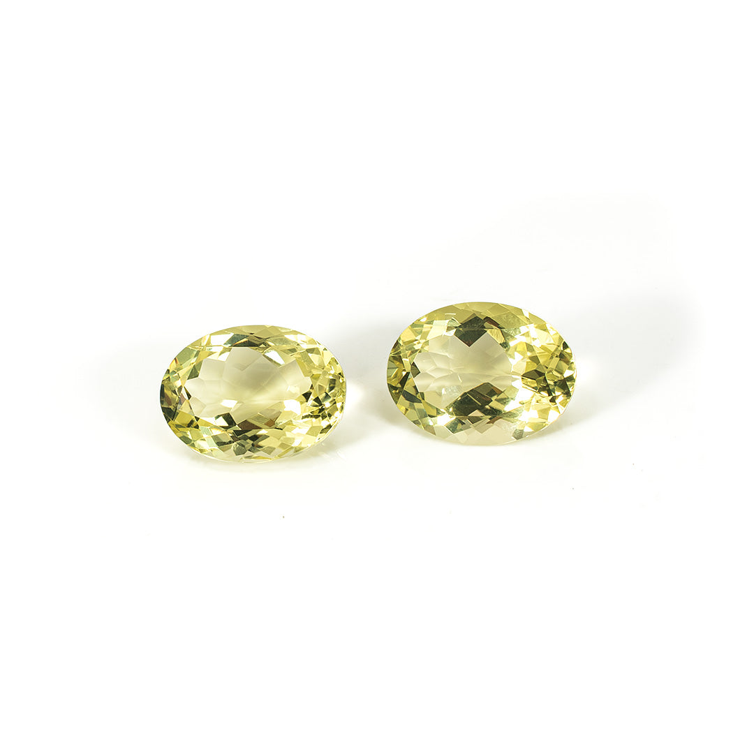 Natural Lemon Quartz Ovals Matching Pair | 18.05cts