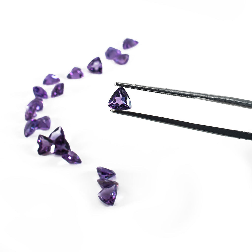 Natural Brazil Amethyst Calibrated Trillions | 5mm & 6mm