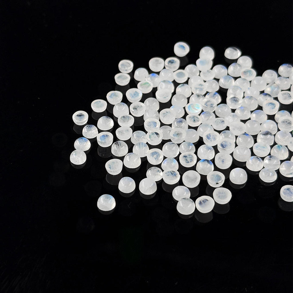 Natural Moon Stone Calibrated Cabochon Rounds | 5mm & 6mm