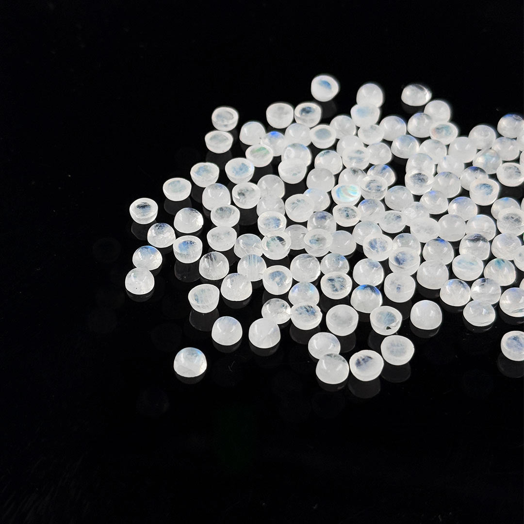 Natural Moon Stone Calibrated Cabochon Rounds | 5mm & 6mm