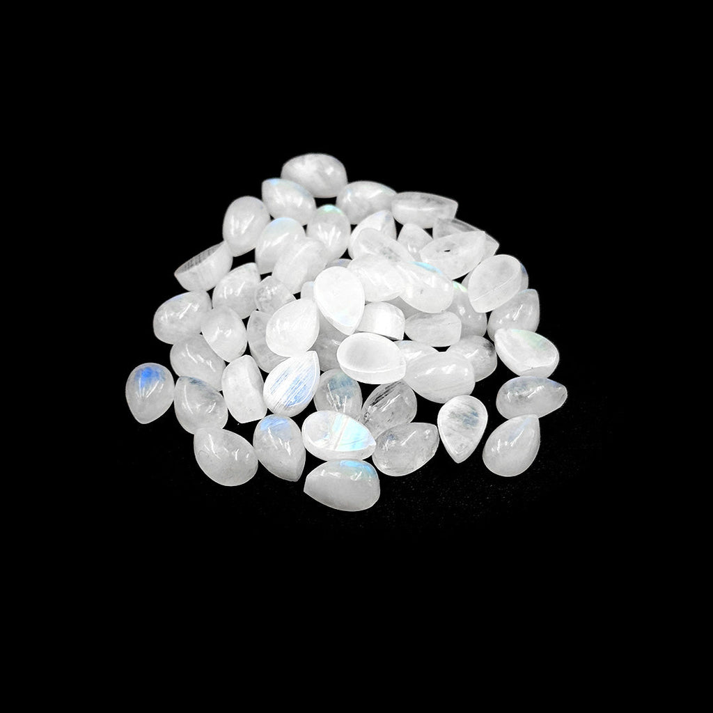 Natural Moon Stone Calibrated Cabochon Pears | 7x9mm & 8x10mm