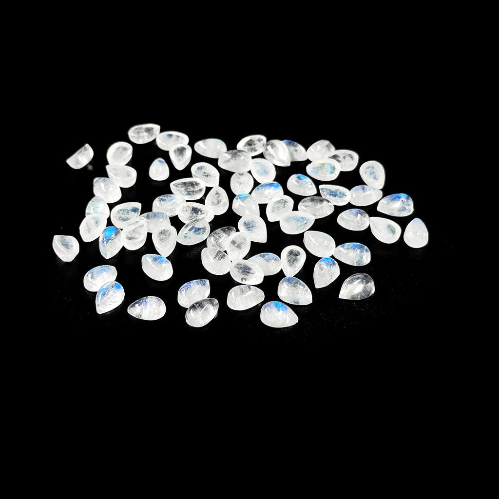Natural Moon Stone Calibrated Cabochon Pears | 5x7mm & 6x8mm