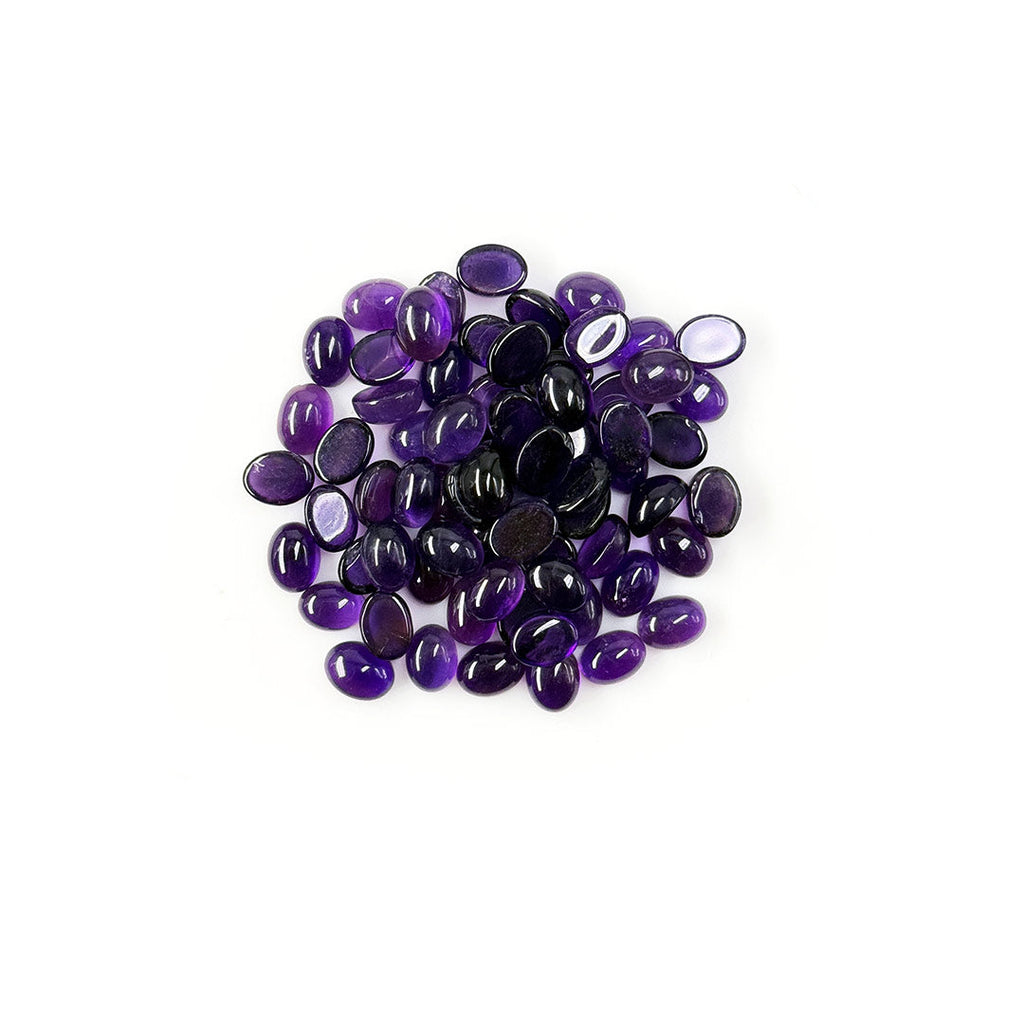 Natural Brazil Amethyst Calibrated Cabochon Ovals | 5x7mm & 6x8mm