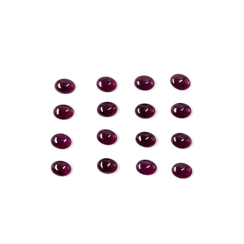 Natural African Rhodolite Calibrated Cabochon Ovals | 5x7mm & 6x8mm