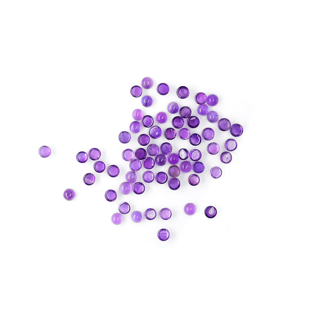 Natural Brazil Amethyst Calibrated Cabochon Rounds | 5mm & 6mm