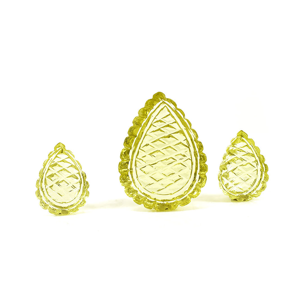 Natural Lemon Quartz Pears Matching Layout | 87.85cts