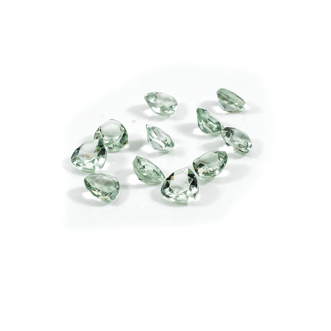 Natural Green Amethyst Calibrated Trillions | 5mm & 6mm