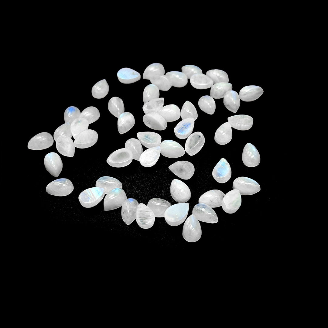 Natural Moon Stone Calibrated Cabochon Pears | 9x11mm & 10x12mm