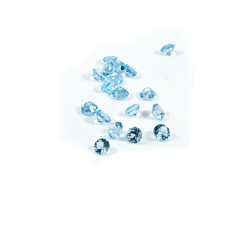 Natural Blue Topaz Calibrated Rounds | 3mm & 4mm