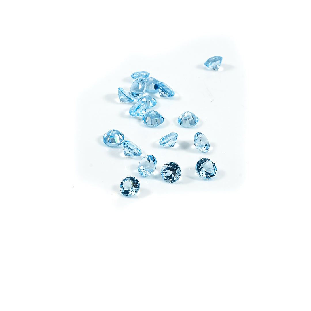 Natural Blue Topaz Calibrated Rounds | 3mm & 4mm