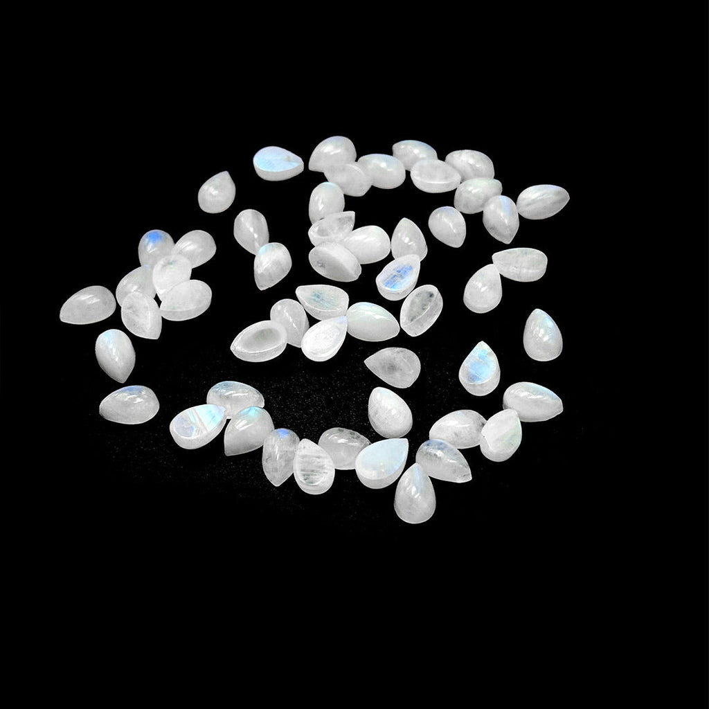 Natural Moon Stone Calibrated Cabochon Pears | 7x9mm & 8x10mm
