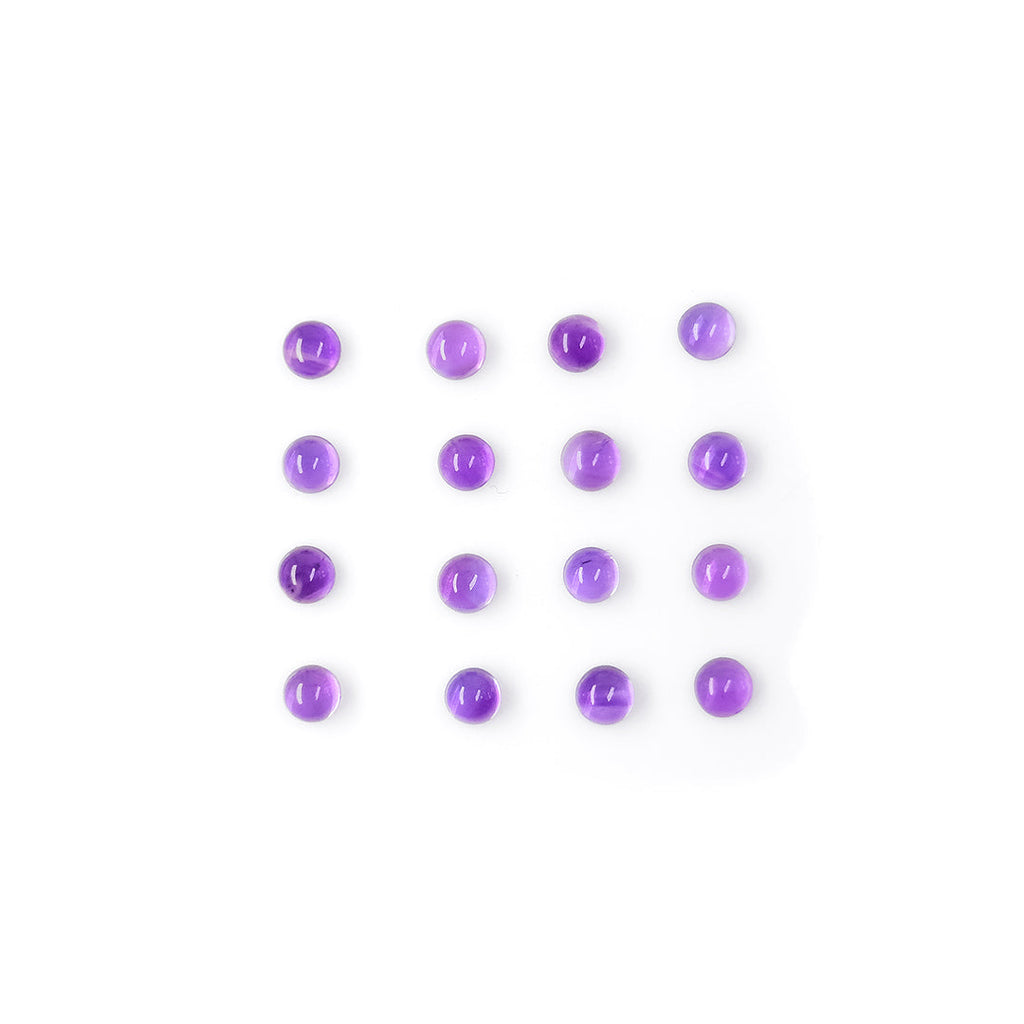 Natural Brazil Amethyst Calibrated Cabochon Rounds | 5mm & 6mm