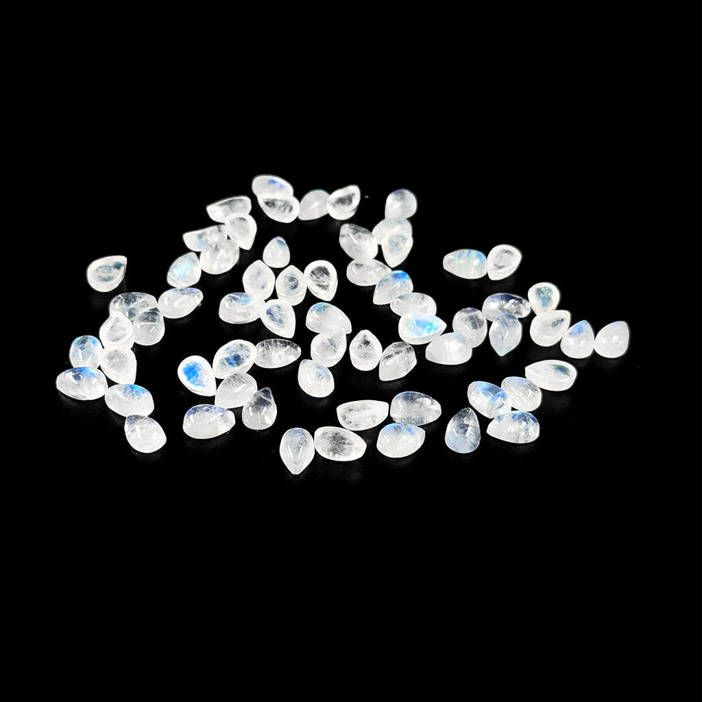 Natural Moon Stone Calibrated Cabochon Pears | 5x7mm & 6x8mm