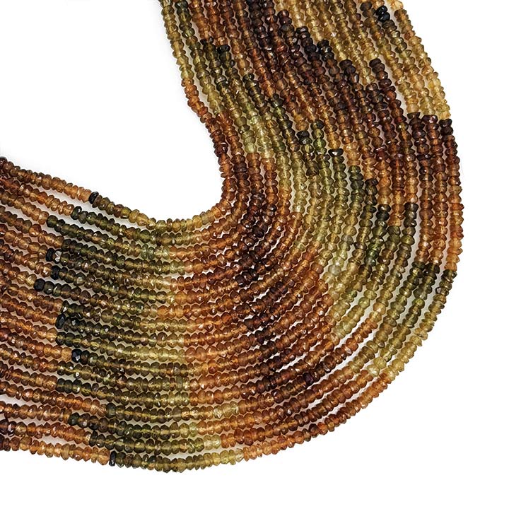 Natural Multi Petrolium Tourmaline Faceted Beads
