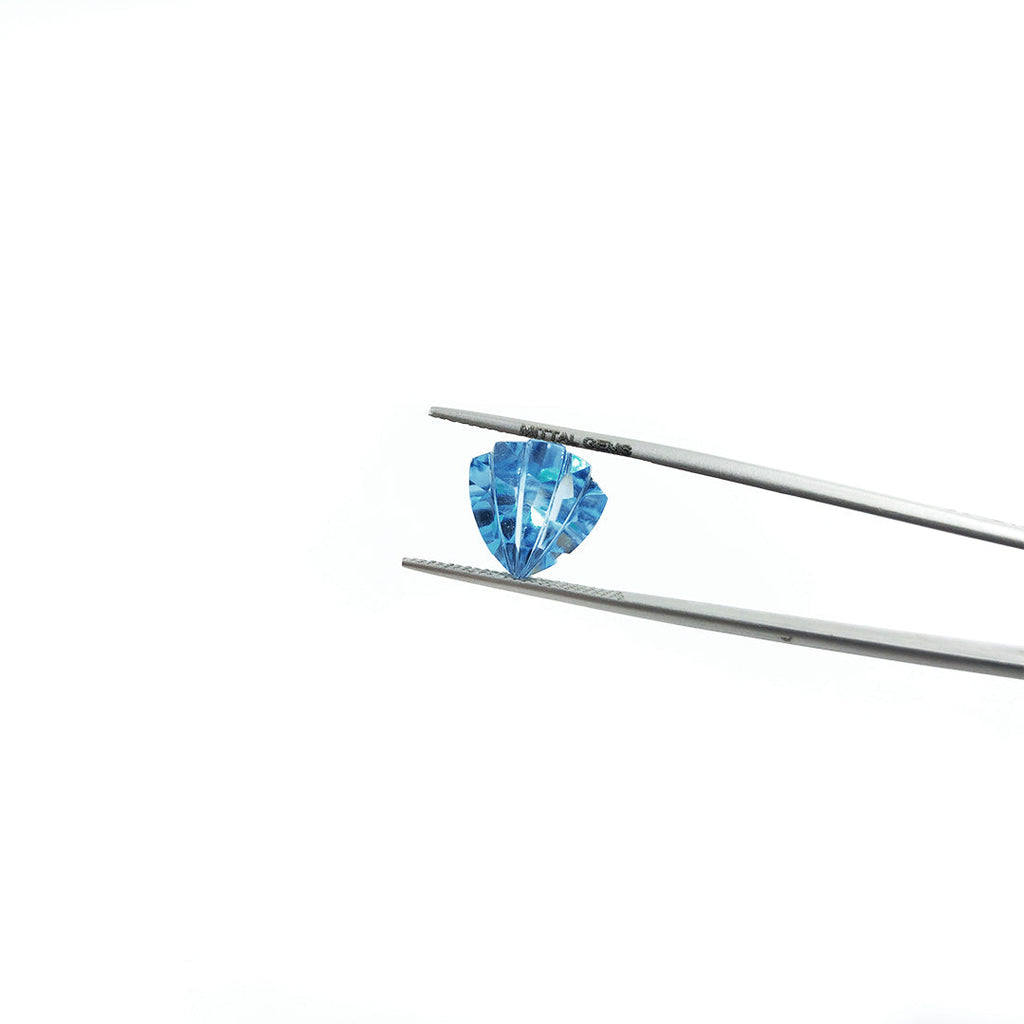 Natural Blue Topaz Concave Cut Fancy Shape, 12mm