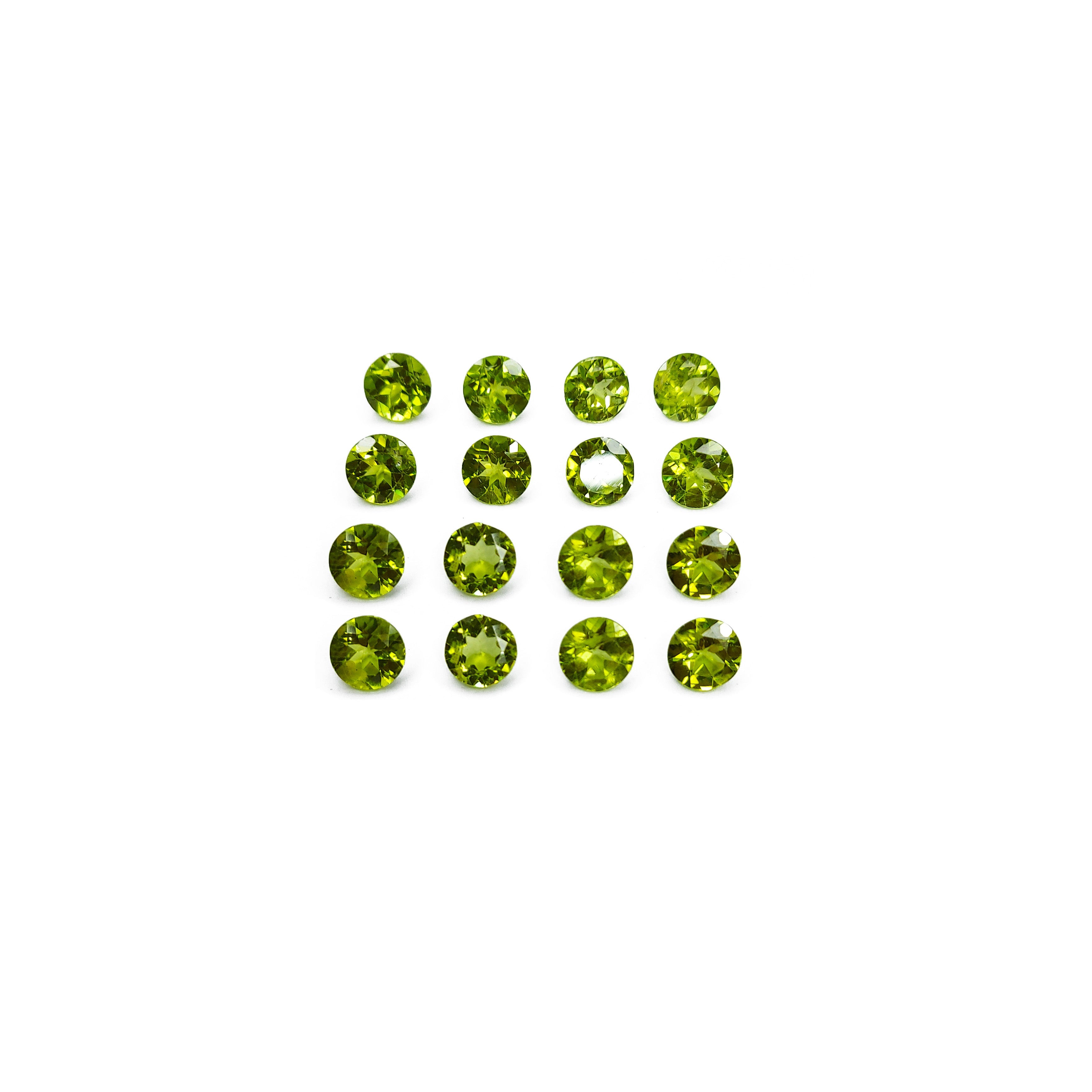Natural Peridot Calibrated Rounds | 4mm - 6mm