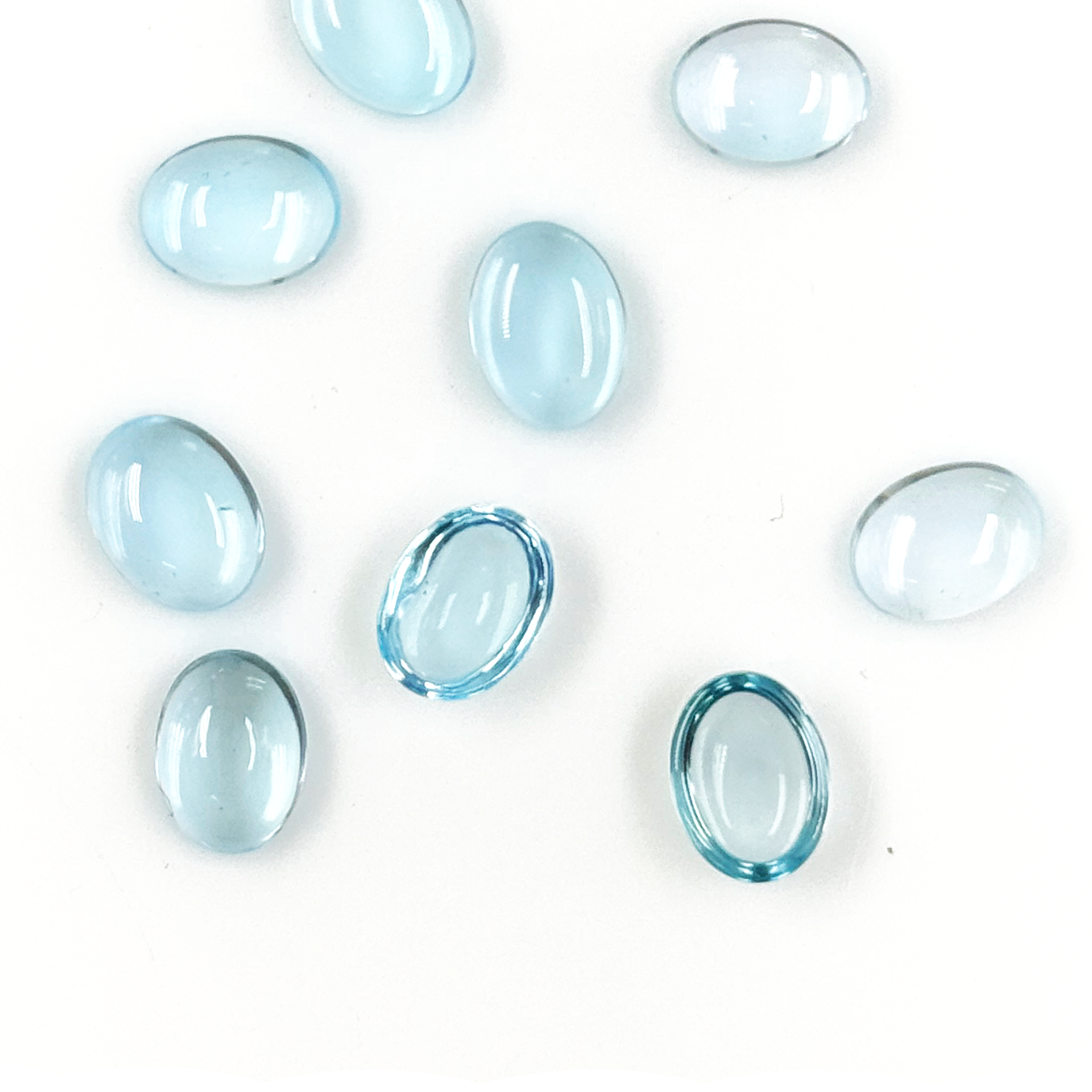 Natural Blue Topaz Calibrated Cabochon Ovals | 3x5mm & 4x6mm