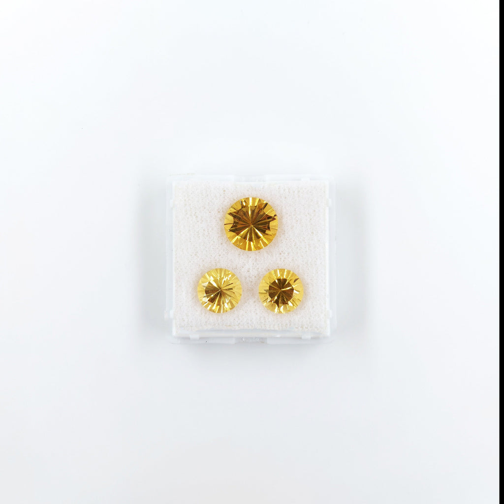 Natural Citrine Concave Cut Round Matching Pair, 11.90cts